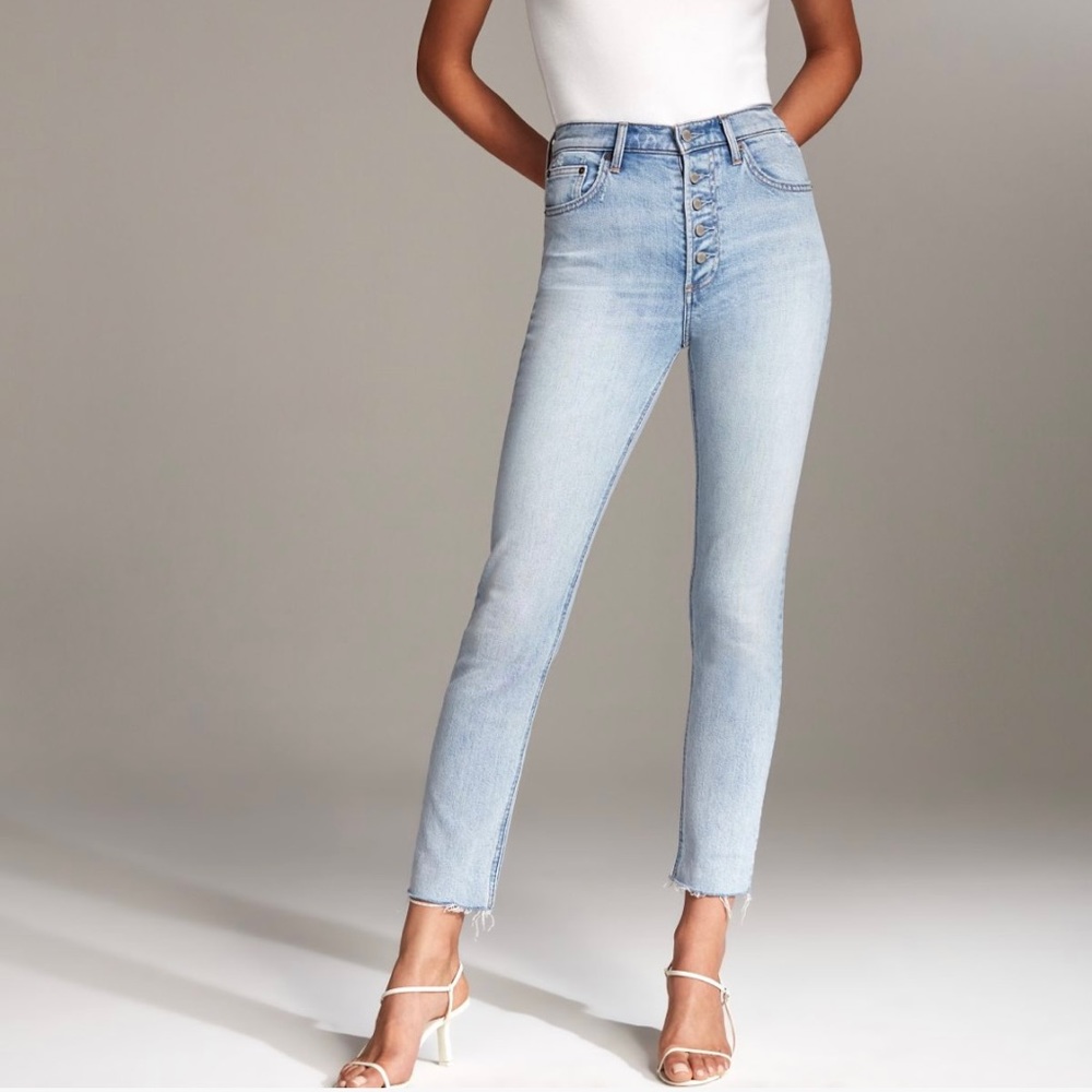 Aritzia Denim Forum Yoko High Rise Slim Button Fly